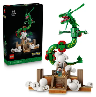 Produktbild von LEGO Pokémon Rayquaza - Modellbausatz für Erwachsene mit Drachenfigur, Trainerin Amalia Minifigur & Ultraball - DIY Zimmer oder Regal Deko - Sammelbares Gaming Geschenk - 72168