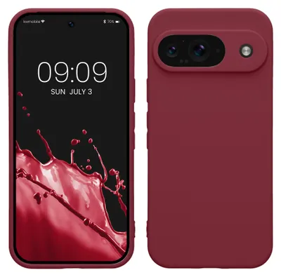 Produktbild von kwmobile Handyhülle für Google Pixel 9 Hülle - weiches Handy Silikon Case - Schutzhülle Cover - Bordeaux Violett
