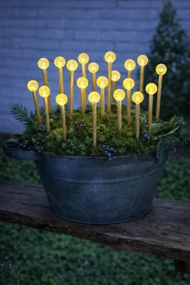 Produktbild von LED Gartenstecker Bambus 20er-Set Stäbe Kugeln Garten Deko geeignet für alle Jahreszeiten