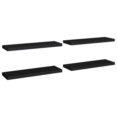 Zdjęcie produktu dla Półki Ścienne, 4 Szt., Czarne, 80 X 23,5 X 3,8 Cm, Mdf Lumarko!