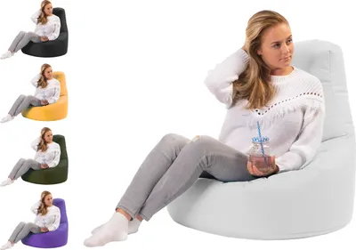 Produktbild von sunnypillow Gaming Sitzsack XXL mit Styropor Füllung Outdoor & Indoor für Kinder & Erwachsene Sitzsäcke Sitzkissen Bodenkissen viele Farben zur Auswahl Weiß
