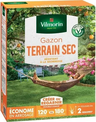 Immagine prodotto di Semi per prato Rustikal Vilmorin, terreno asciutto, 3 kg, 120 m² di superficie del prato, 180 m² di risemina