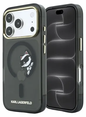 Obrázok produktu pre Karl Lagerfeld IML Choupette Peekaboo MagSafe kryt pre iPhone 18 Pro, čierny (57983131772)