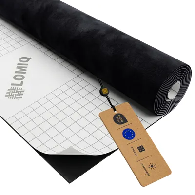 Produktbild von LOMIQ Mikrofaserstoff Selbstklebend, 500x150cm, Schwarz, Wildleder Optik, Elastische Klebefolie für Autohimmel, Cockpit und Innenverkleidung, Weich, Dehnbar und Strapazierfähig, Leicht Zuschneidbar