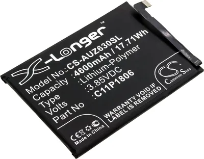 Produktbild von TECHTEK Akku Kompatibel mit [Asus] ZenFone 6 2019, ZenFone 6 2019 Dual SIM, ZenFone 6 2019 Global, ZS630KL Ersetzt 1ICP5/65/87, für C11P1806