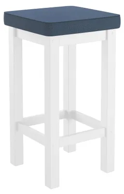 Produktbild von Holzhocker Barhocker mit verschiedenen Polsterfarben 60 cm hoch Kiefer weiß V-90.71-44WP