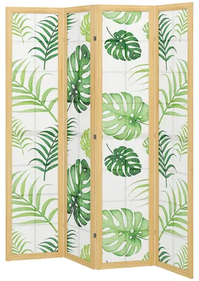 Zdjęcie produktu dla HOMCOM Parawan, 4-częściowy, 160x170 cm, przegroda do pomieszczeń, składany, osłona, wykonany z drewna sosnowego