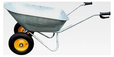 Produktbild von Schubkarre 150L – verzinkt – 2 Räder – 400-8 6 PR Luftreifen – Schubkarre mit Stahlwanne und Stahlfelgen – 250 kg Tragfähigkeit – für Garten, Bau und Hof
