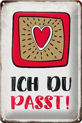 Produktbild von Blechschild Spruch 20x30cm ich du passt Herz Liebe