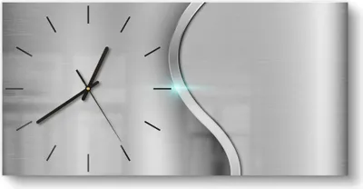 Produktbild von DEQORI Glasuhr 60x30 cm Modern 'Polierte Oberfläche' Wanduhr Glas Uhr Design leise