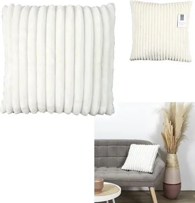 Produktbild von Kissen aus Flanell naturfarben, Grobe Kante 40x40cm M6 - Home Deco Factory