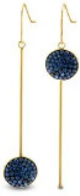 Productafbeelding van Gouden oorbellen met een blauw patroon