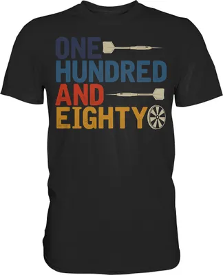 Produktbild von Darts Sport Dartpfeile Turnier Einhundertachtzig 180 Dart T-Shirt – Black / XL