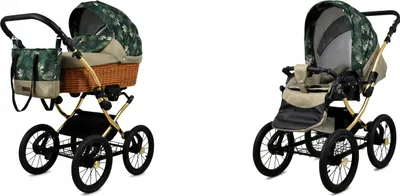 Produktbild von Babylux® Classic Gold | 2in1 Kinderwagen Set | Fern Leaf | Kombikinderwagen | Kinderwagenset | B