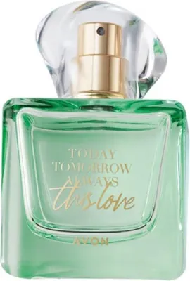 A bottle of Avon TTA This Love Eau de Parfum for women.