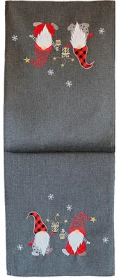 Immagine prodotto di CARINA gnomo natalizio runner da tavola in poliestere grigio 40 x 140 cm