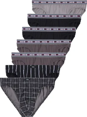 Produktbild von H.I.S. Slip 7 -teilig anthra / schwarz / grau / streifen / karo Größe M