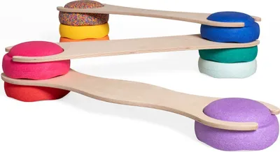 Produktbild von tiSsi® Balance Board Set inkl. Stapelstein 6er Set Rainbow Classic