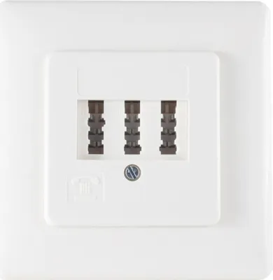 Produktbild von S/CONN maximum connectivity Telefon-Anschlußdose TAE NF/F, mit Metallrahmen, reinweiß-RAL9010, Unterputz (74051W)