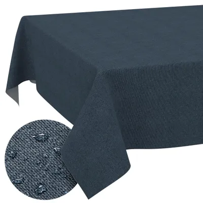 Tischdecke 140x200cm Rechteckig Dunkelblau DanceDirty abwaschbar Leinenoptik wetterfest, Hauptbild