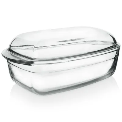 Produktbild von Rechteckige Ofenform aus robustem Glas mit praktischem Deckel
