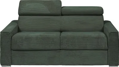 Produktbild von Express 4-Sitzer Schlafsofa in grünem Cord - Schlafbereich 160 cm - Matratze 22 cm - VIZIR