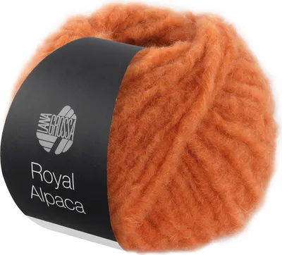 Zdjęcie produktu dla Lana Grossa ROYAL ALPACA Włóczka z efektem objętości wykonana z najlepszych włókien alpaki Kolor 004 - pomarańczowy