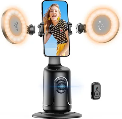Produktbild von Auto Face Tracking Stativ, 360 Grad drehbar, mit 2 Selfie Lights, für Vlog