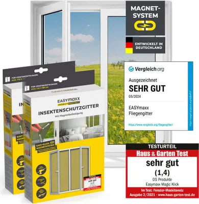 Produktbild von EASYmaxx Insect Protect Magnet-Insektenschutzgitter 2er-Set - bis max. 110x130cm