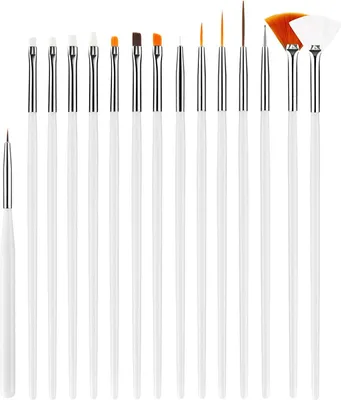 Produktbild von 15 Pcs Nagel Pinsel,Gel Pinsel für Nägel,Nailart Pinsel,Gel Pinsel,Nail Brush,Acryl Nagel Kunst Pinsel,Nagel Pinsel Set für UV Gel und Acrylfingernägel Nailart Maniküre Nagelzubehör