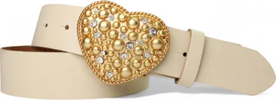 Produktbild von Ledergürtel Damen Echtleder 4 cm, Herz-Schnalle gold Strass, FRONHOFER