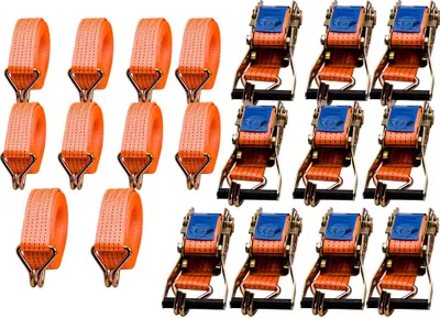 Produktbild von 10x Spanngurt 4t 5m 2000 daN 4000 daN kg Zurrgurte for LKW Anhänger 4 tone Gurte