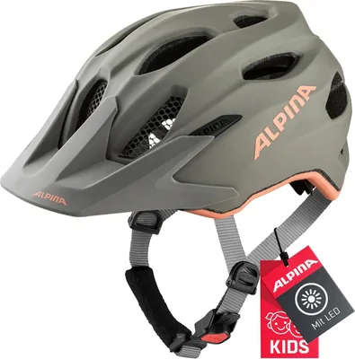 Produktbild von ALPINA CARAPAX JR. FLASH - Beleuchteter, Leichter und Sicherer LED Fahrradhelm Mit Fliegennetz Für Kinder