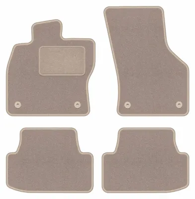Productafbeelding van Velours automatten voor Volkswagen Golf VII vanaf 2012 (hatchback/stationwagen) – 4-delig, beige, op maat – Wielganizator LUX