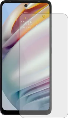 A screen protector is placed over a smartphone screen.