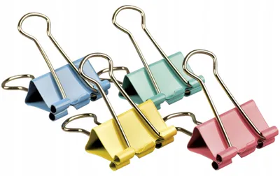 Produktbild von Tetis Bürolklammern Set farbig 19mm 40 Stück Dokumentenclips