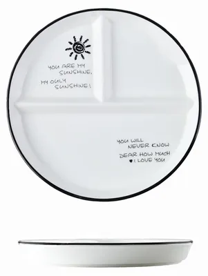 Imagen del producto de Plato de cerámica dividido para la cena con 3 compartimentos