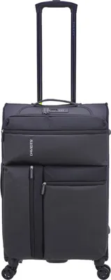 Produktbild von Mittelgroßer Koffer leichter Trolley 60 Liter schwarz, Reisegepäck Stoffkoffer Davidts bei Bowatex