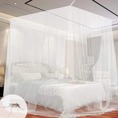 Obrázok produktu pre Sieťka na postel – proti hmyzu – univerzálna, štvorcová – 200x200x180 cm – biela