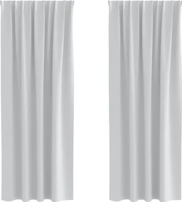Image de vidaXL Rideaux occultants à œillets, 2 pièces, gris clair, polyester