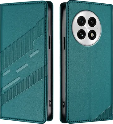 Image de Etui pour OnePlus 13, étui portefeuille en cuirPolyuréthaneavec fente pour cartes et fonction stand Grün