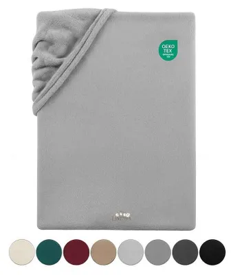 Produktbild von Livessa Spannbettlaken 140x200 cm Cashmere Touch – Kuschelig Warmes Bettlaken & Spannbetttuch, Rundumgummizug, Grau