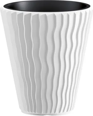 Image de Pot de fleurs Pot de jardin 39 cm rond pour terrasse à jardin Maison blanc
