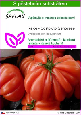 Obrázek produktu pro SAFLAX - Rajče - Costoluto Genovese - Lycopersicon esculentum - 10 Semena - S pěstebním substrátem bez klíčků