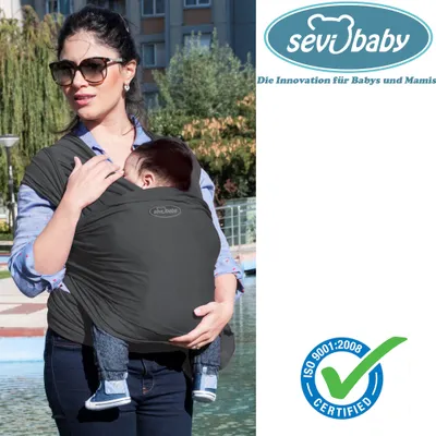 Produktbild von Sevibaby GRAU Tragetuch Babytrage Tragehilfe Babycarrier Sling Bauchtrage 562-13