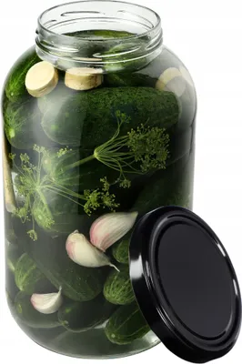 Obrázok produktu pre KADAX zaváracie poháre s čiernym viečkom "Brest", zaváracie poháre, zaváracie poháre na zaváranie, 100 mm, 4 litre, 1 kus