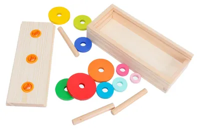 Produktbild von 10 Ringe Puzzlespiel Holzturm Frühes pädagogisches Logik-Denkblock-Spielzeug für kleine Kinder