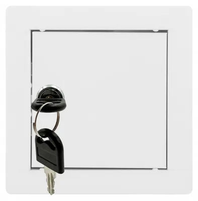 Produktbild von Mimet Weiße Metall Revisionstür 10x10 cm mit Schlüssel