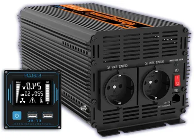 Productafbeelding van Zuivere Sinus Omvormer - Spanningsomvormer - Stroomomzetter - DC Naar AC Converter - 24V Naar 230V Omvormer