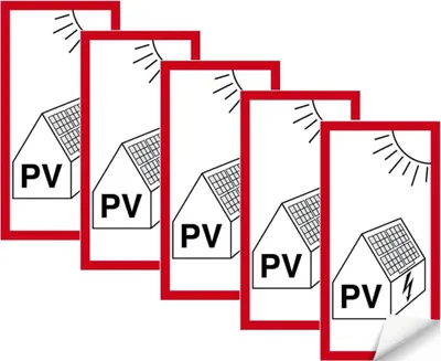 Immagine prodotto di notlok Sicurezza sul lavoro - 5x - Cartello informativo - Impianto fotovoltaico - 10x20cm | Adesivo | PV - Cartello fotovoltaico